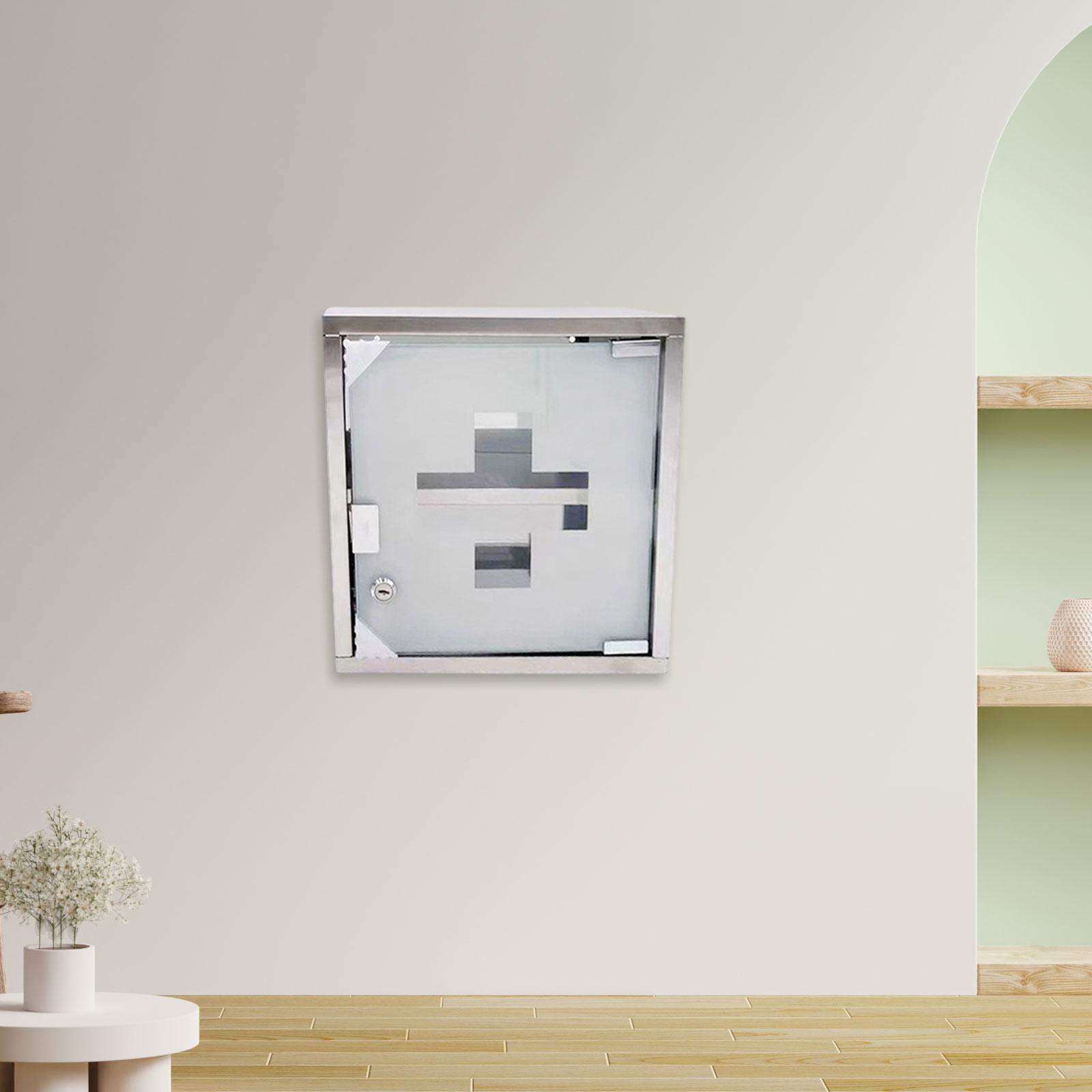 Medicine Cabinet Lock - Kilitli, Paslanmaz Çelikten Yapılmış, Duvara Monte